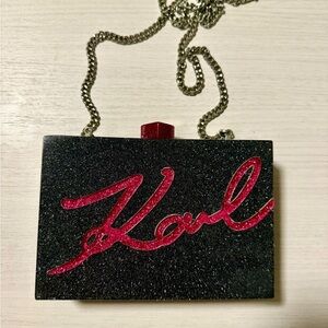 Karl Lagerfeld Black and Pink evening bag